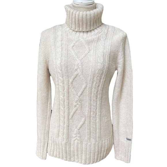 Columbia Cable Knit Chunky Wool Blend Turtleneck‎ Sweater  Size: S - Picture 1 of 9